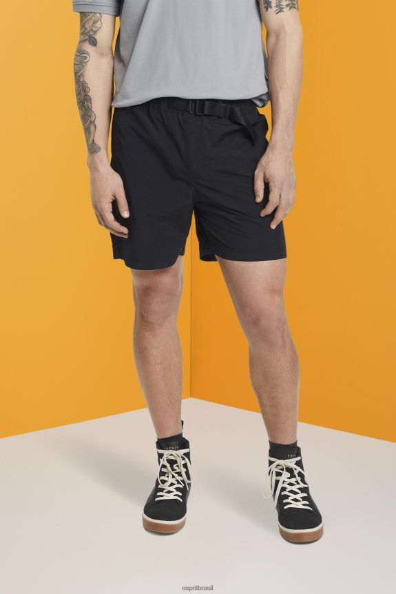 shorts com cinto integrado homens Esprit preto shorts 82P6TP671