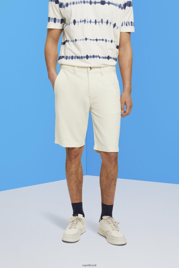 shorts estilo chino homens Esprit creme bege shorts 82P6TP750