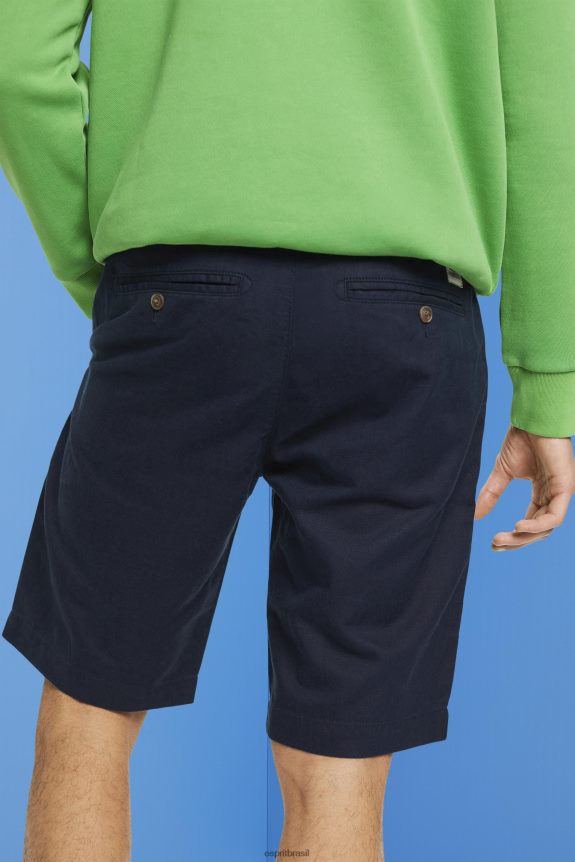 shorts estilo chino homens Esprit marinha shorts 82P6TP751
