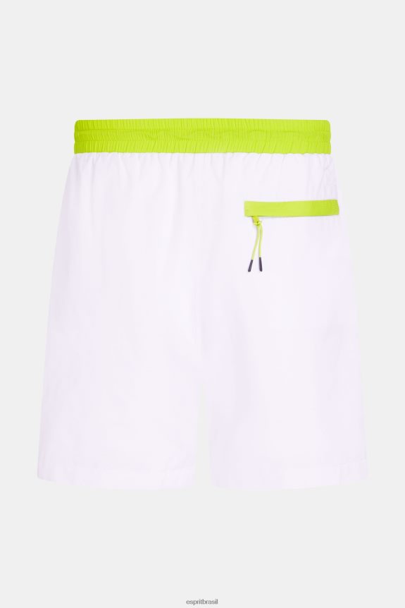 shorts relaxados com cintura neon homens Esprit branco shorts 82P6TP890