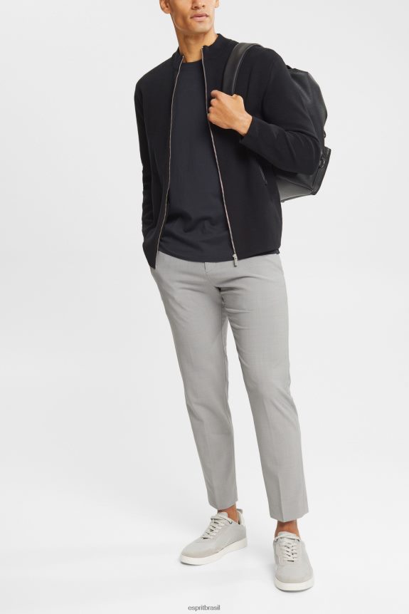cardigã com zíper homens Esprit preto suéteres 82P6TP921