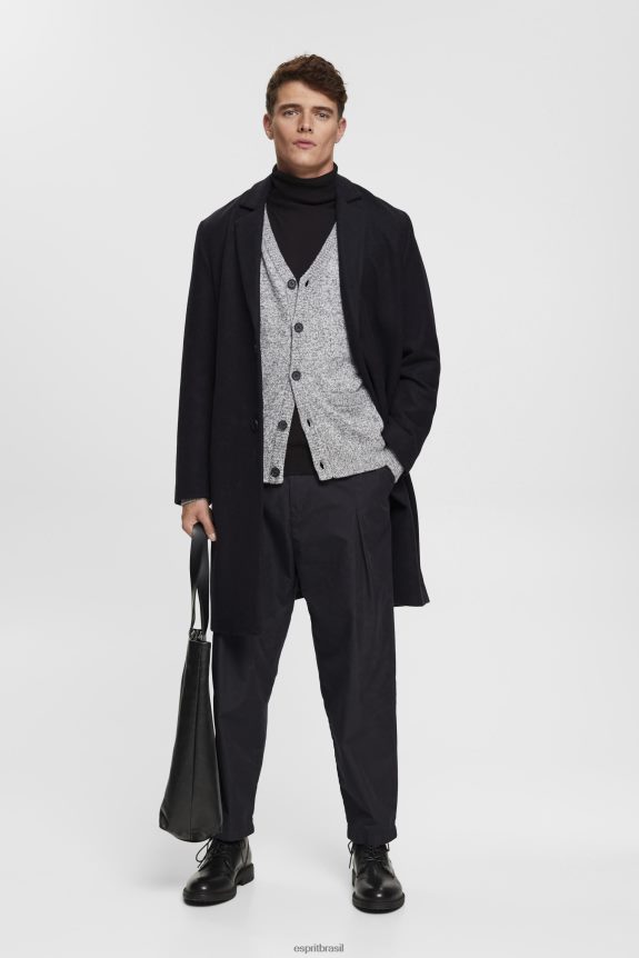 cardigan de malha com botões homens Esprit cinza médio suéteres 82P6TP697