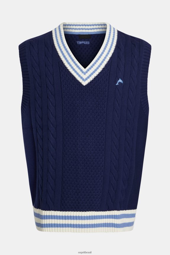 colete suéter universitário homens Esprit tinta suéteres 82P6TP812