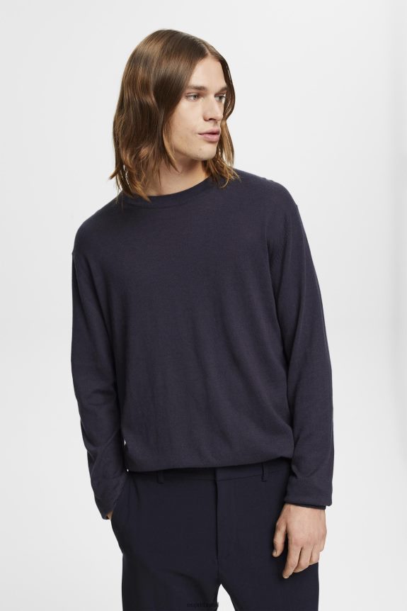 suéter de malha fina homens Esprit marinha suéteres 82P6TP684