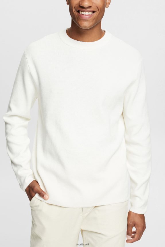 suéter de malha homens Esprit off white suéteres 82P6TP839
