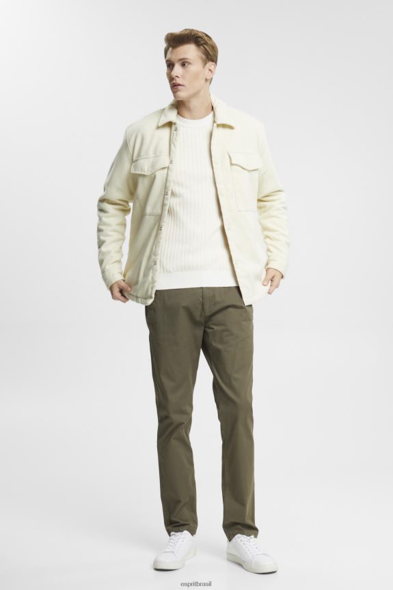 suéter em malha canelada homens Esprit gelo suéteres 82P6TP763