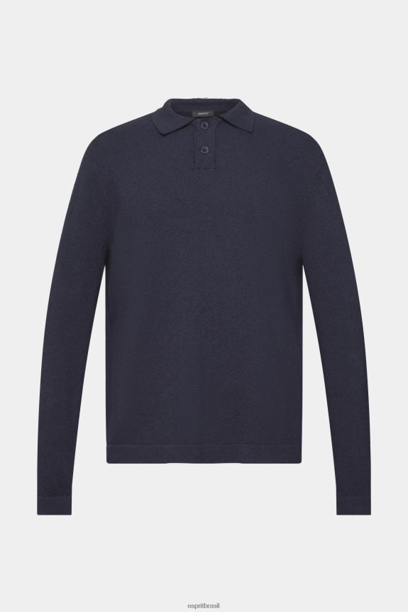 suéter pólo homens Esprit marinha suéteres 82P6TP683