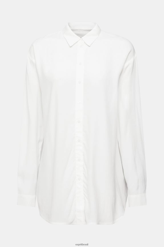 blusa camisa, lenzing ecovero mulheres Esprit off white blusas 82P6TP425