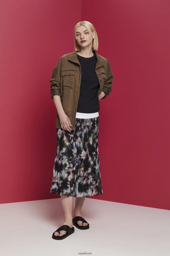 blusa com costas abertas, tencel mulheres Esprit preto blusas 82P6TP200