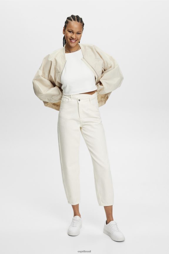 blusa cropped sem manga mulheres Esprit off white blusas 82P6TP308