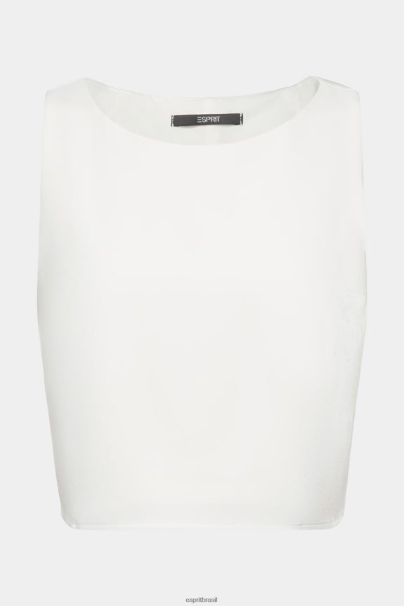 blusa cropped sem manga mulheres Esprit off white blusas 82P6TP308