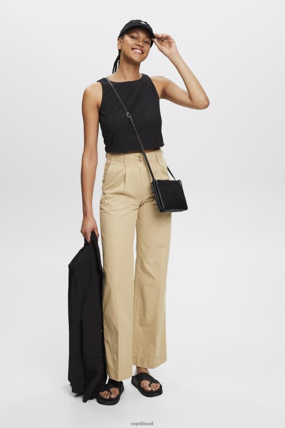 blusa cropped sem manga mulheres Esprit preto blusas 82P6TP307