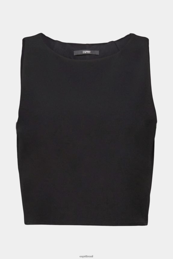 blusa cropped sem manga mulheres Esprit preto blusas 82P6TP307