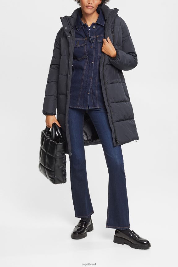 blusa jeans mulheres Esprit enxágue azul blusas 82P6TP395