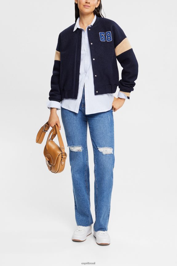 blusa listrada mulheres Esprit azul claro blusas 82P6TP552