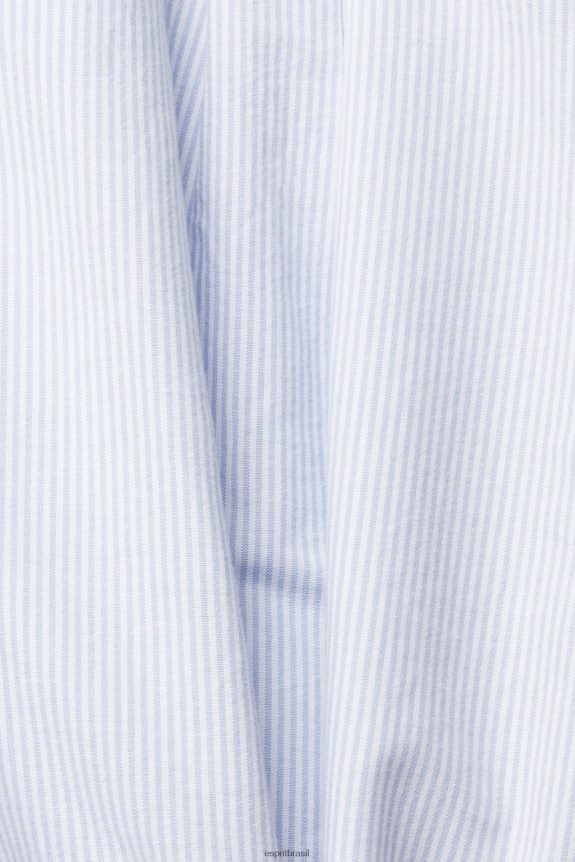 blusa listrada mulheres Esprit azul claro blusas 82P6TP552