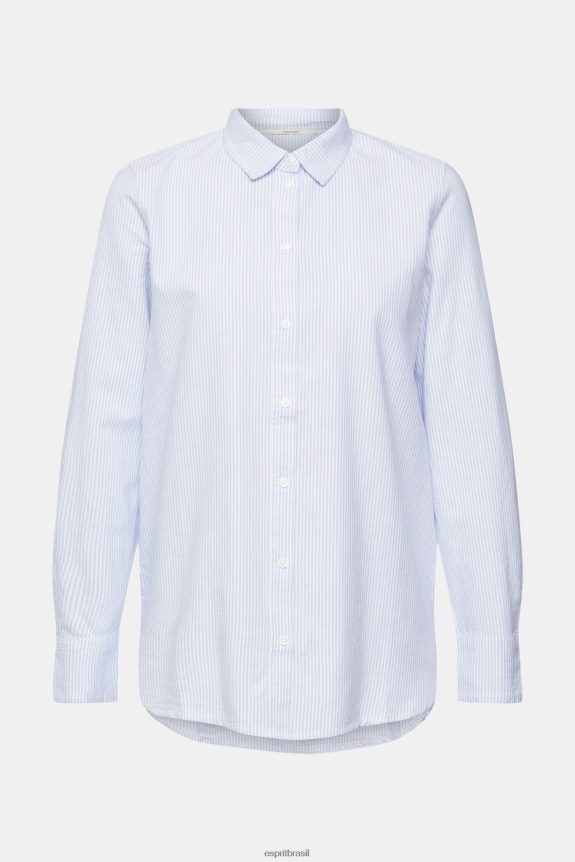 blusa listrada mulheres Esprit azul claro blusas 82P6TP552