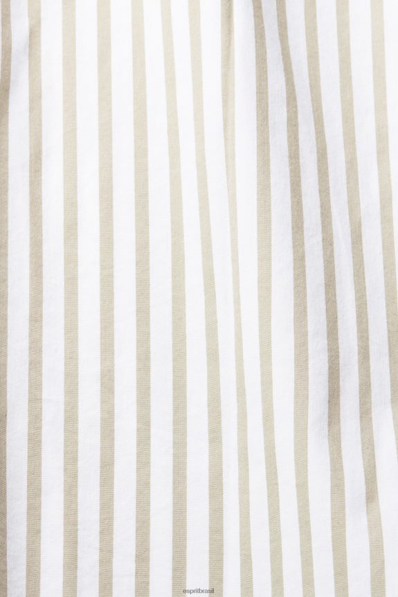 blusa longa de tecido listrado mulheres Esprit branco blusas 82P6TP397