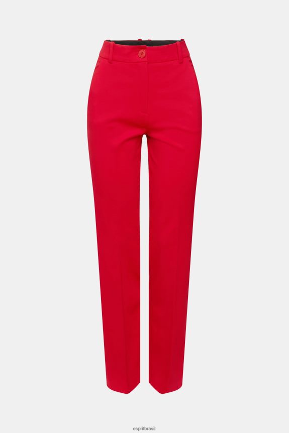 calça bootcut com cintura alta e stretch mulheres Esprit vermelho escuro calças 82P6TP336