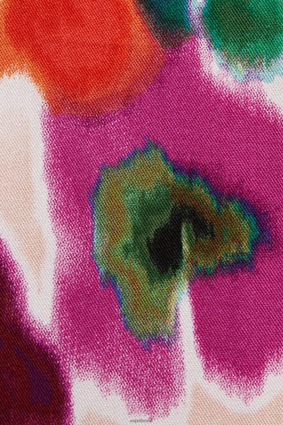 calça larga com estampa floral mulheres Esprit branco calças 82P6TP131