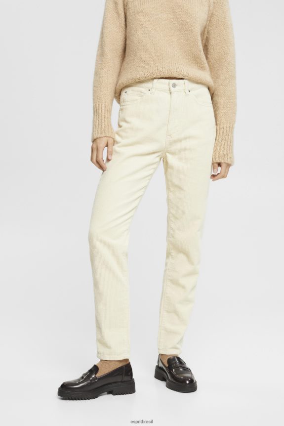 calça mom fit com cordão mulheres Esprit gelo calças 82P6TP252