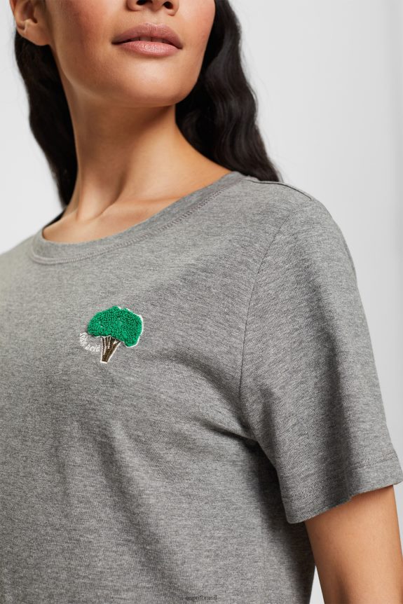 camiseta bordada mulheres Esprit cinza médio Camisetas 82P6TP528