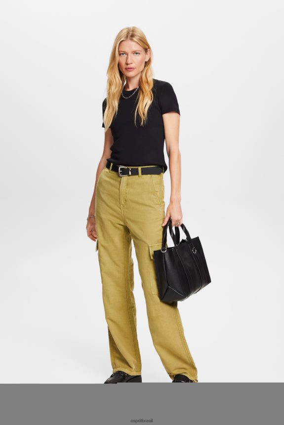 camiseta com nervuras mulheres Esprit preto Camisetas 82P6TP1