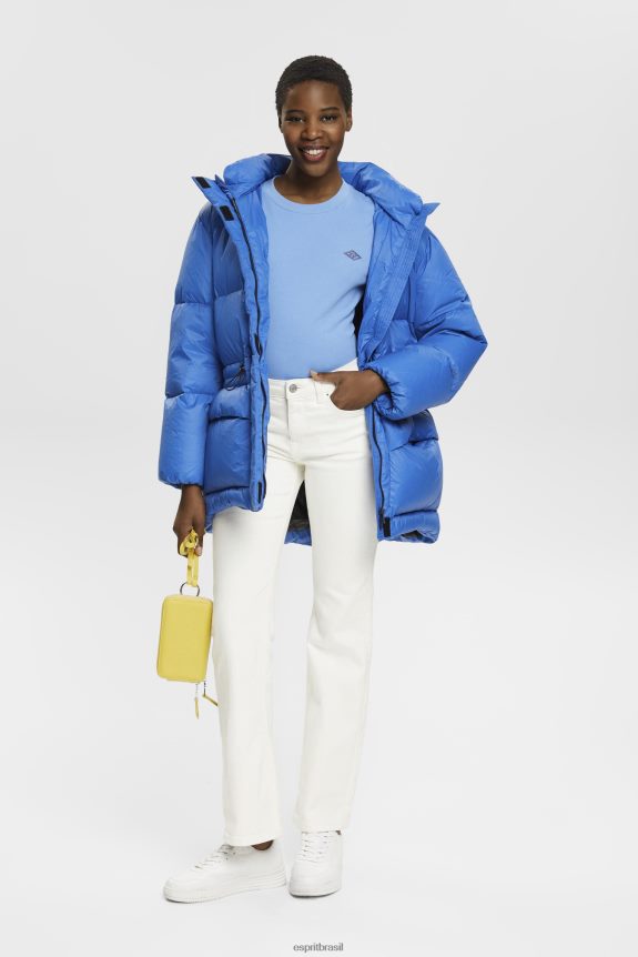 camiseta de algodão com logo bordado mulheres Esprit lavanda azul claro Camisetas 82P6TP151