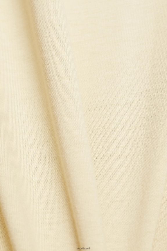 camiseta de algodão com logo estampado mulheres Esprit bege Camisetas 82P6TP143