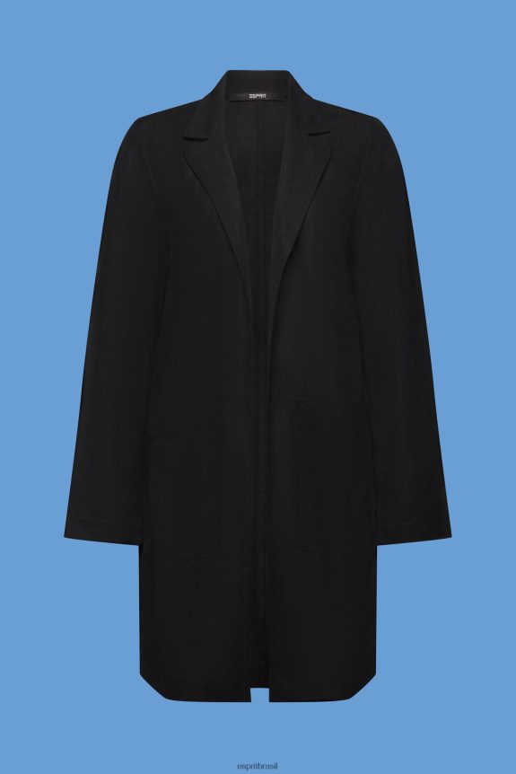 blazer jersey longo, lenzing ecovero mulheres Esprit preto casacos 82P6TP240