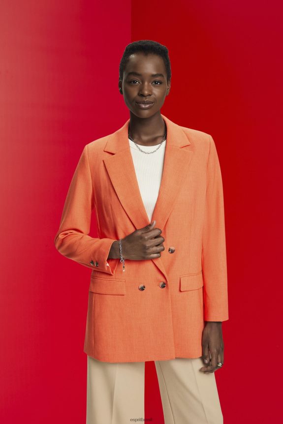 blazer oversized trespassado mulheres Esprit laranja vermelho casacos 82P6TP313