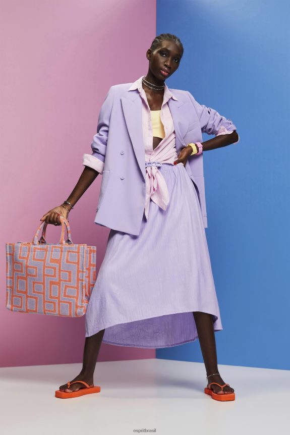 blazer trespassado mulheres Esprit lavanda casacos 82P6TP256