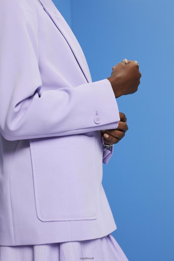 blazer trespassado mulheres Esprit lavanda casacos 82P6TP256