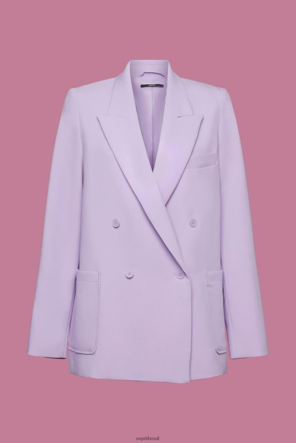 blazer trespassado mulheres Esprit lavanda casacos 82P6TP256