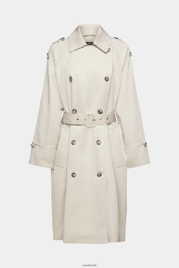 casaco trespassado mulheres Esprit cinza claro casacos 82P6TP266