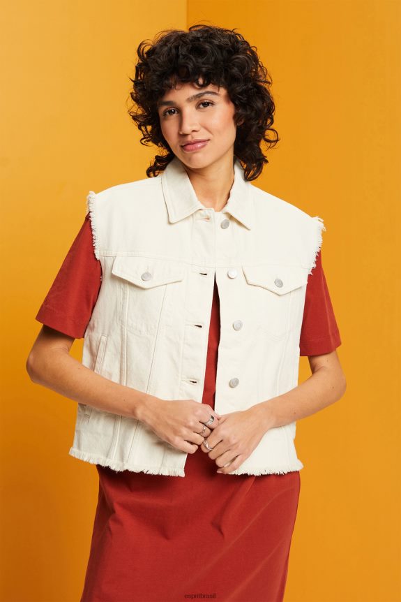 colete jeans desgastado mulheres Esprit gelo colete 82P6TP62