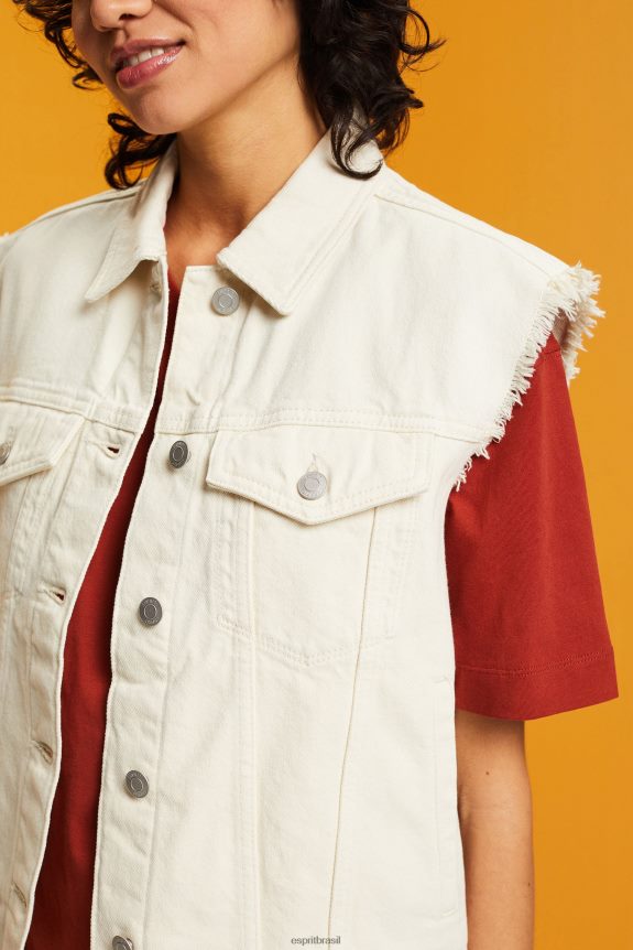 colete jeans desgastado mulheres Esprit gelo colete 82P6TP62