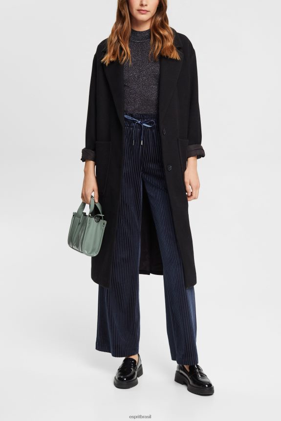 joggers listrados de ajuste largo mulheres Esprit marinha corredores 82P6TP423