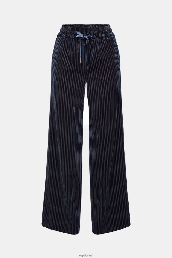 joggers listrados de ajuste largo mulheres Esprit marinha corredores 82P6TP423