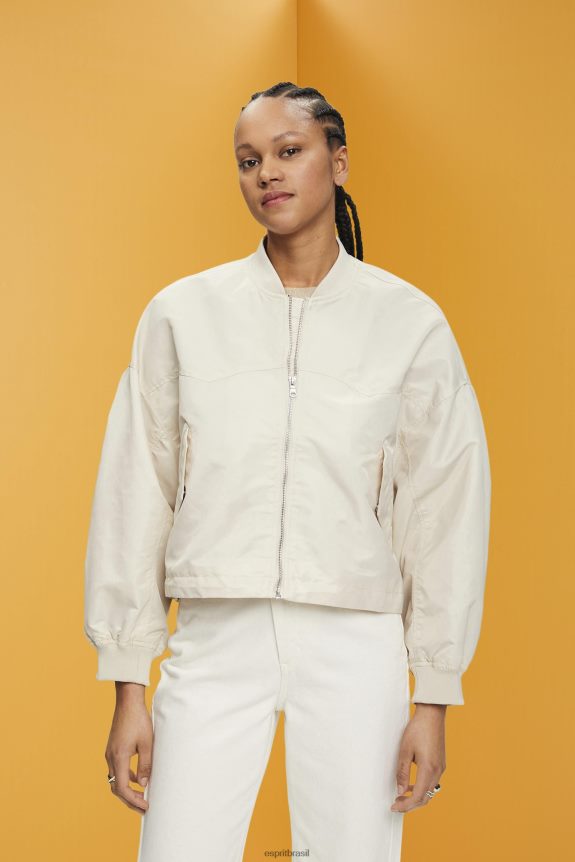 jaqueta bomber grande mulheres Esprit cinza claro jaquetas 82P6TP214