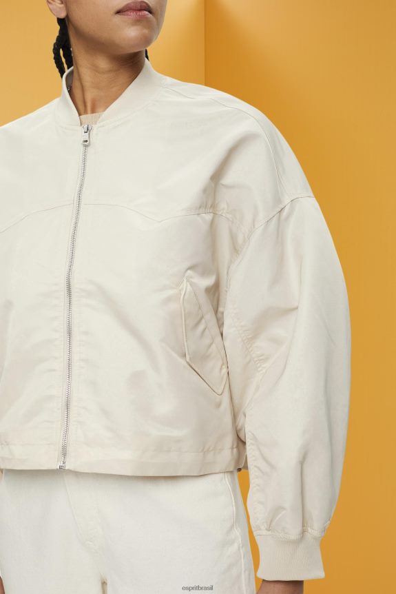jaqueta bomber grande mulheres Esprit cinza claro jaquetas 82P6TP214