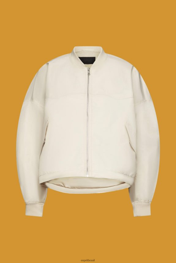 jaqueta bomber grande mulheres Esprit cinza claro jaquetas 82P6TP214