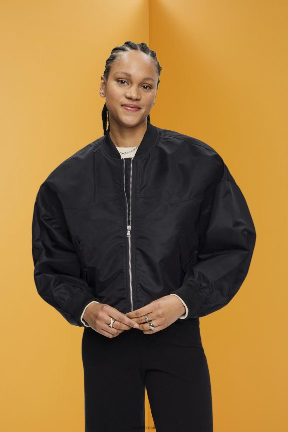 jaqueta bomber grande mulheres Esprit preto jaquetas 82P6TP213