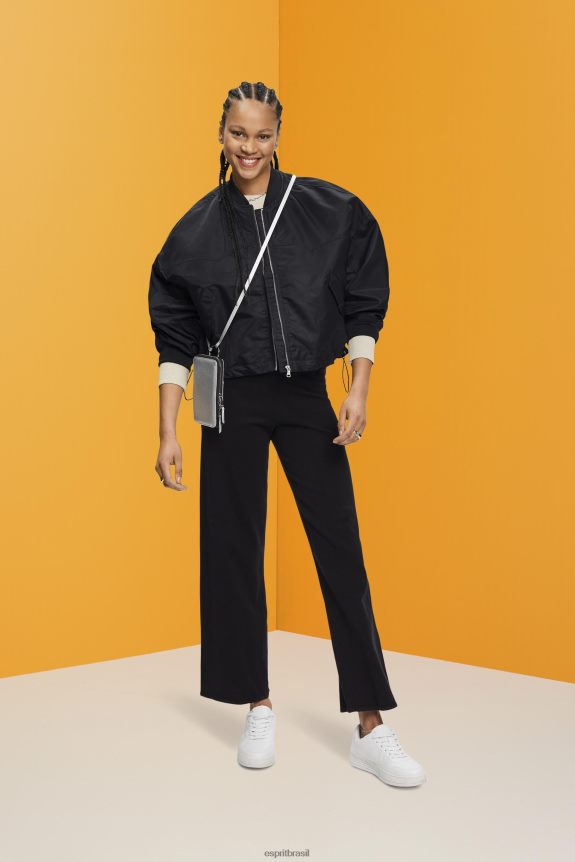 jaqueta bomber grande mulheres Esprit preto jaquetas 82P6TP213