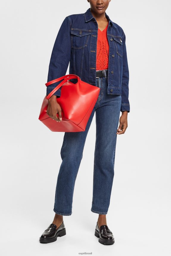 jaqueta jeans mulheres Esprit lavagem azul escuro jaquetas 82P6TP554