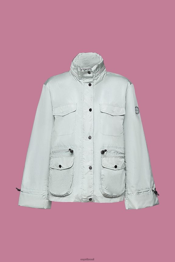 reciclado: capa de chuva com capuz mulheres Esprit verde água claro jaquetas 82P6TP95