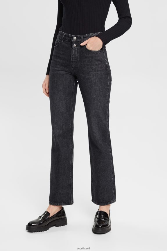 calça jeans com corte boot ocidental mulheres Esprit lavagem cinza escuro jeans 82P6TP450