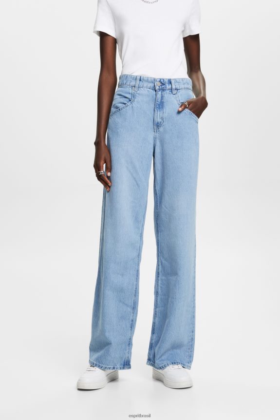 calças jeans mulheres Esprit lavagem com luz azul jeans 82P6TP272