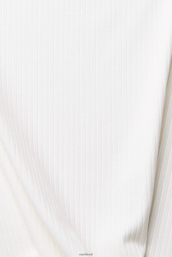 top recortado mulheres Esprit off white manga comprida 82P6TP531