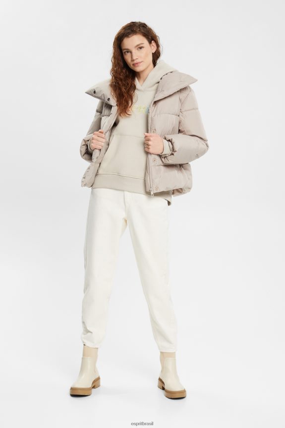 moletom com bolso canguru mulheres Esprit cinza claro moletons e moletons 82P6TP350